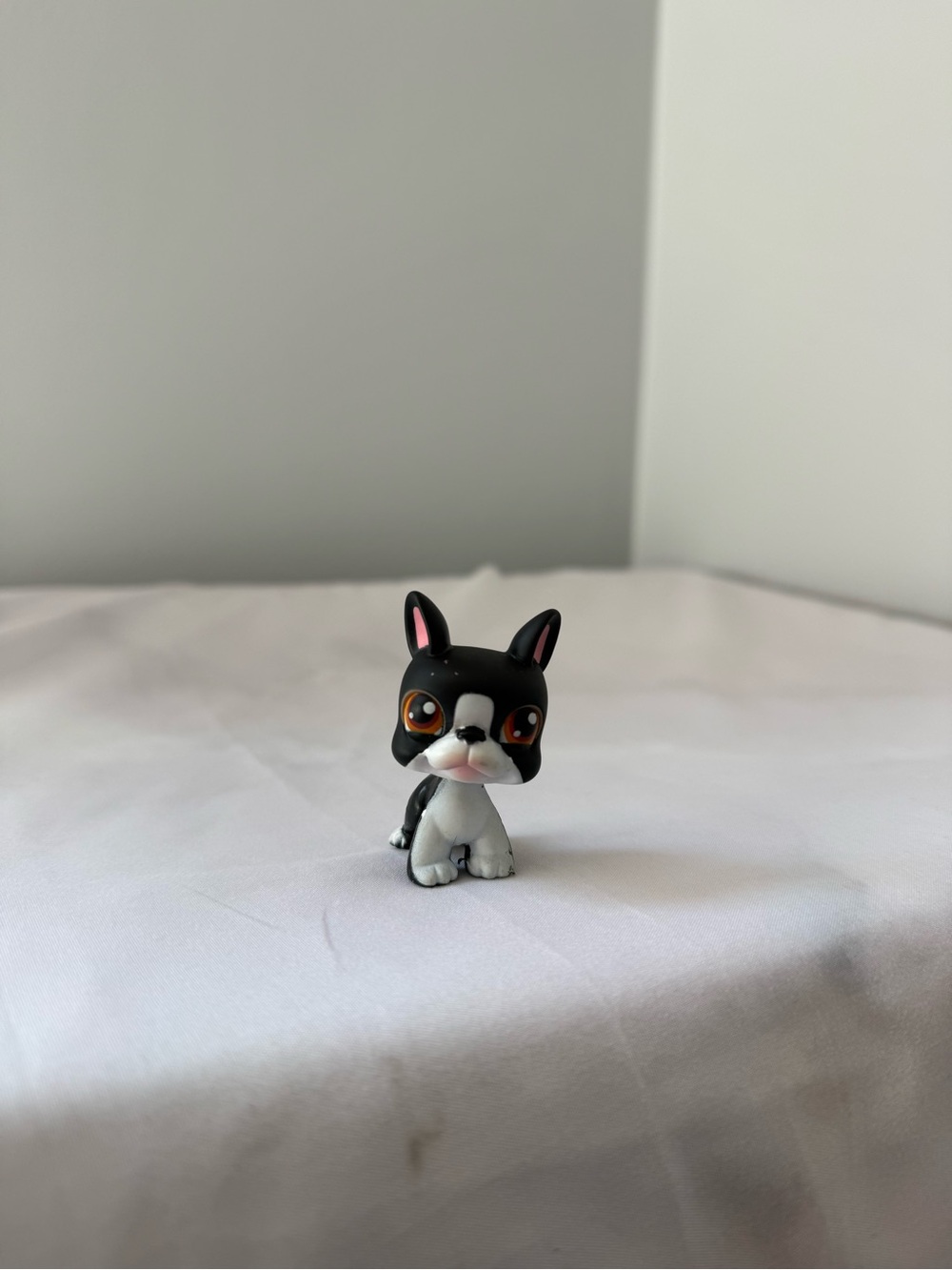 Littlest Pet Shop Boston Terrier Brown Eyes Dog #63